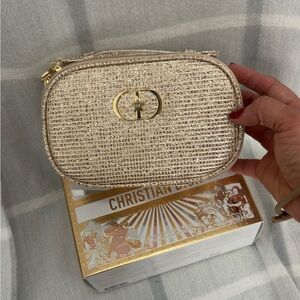 Dior Gold-Tone Woven Wristlet
